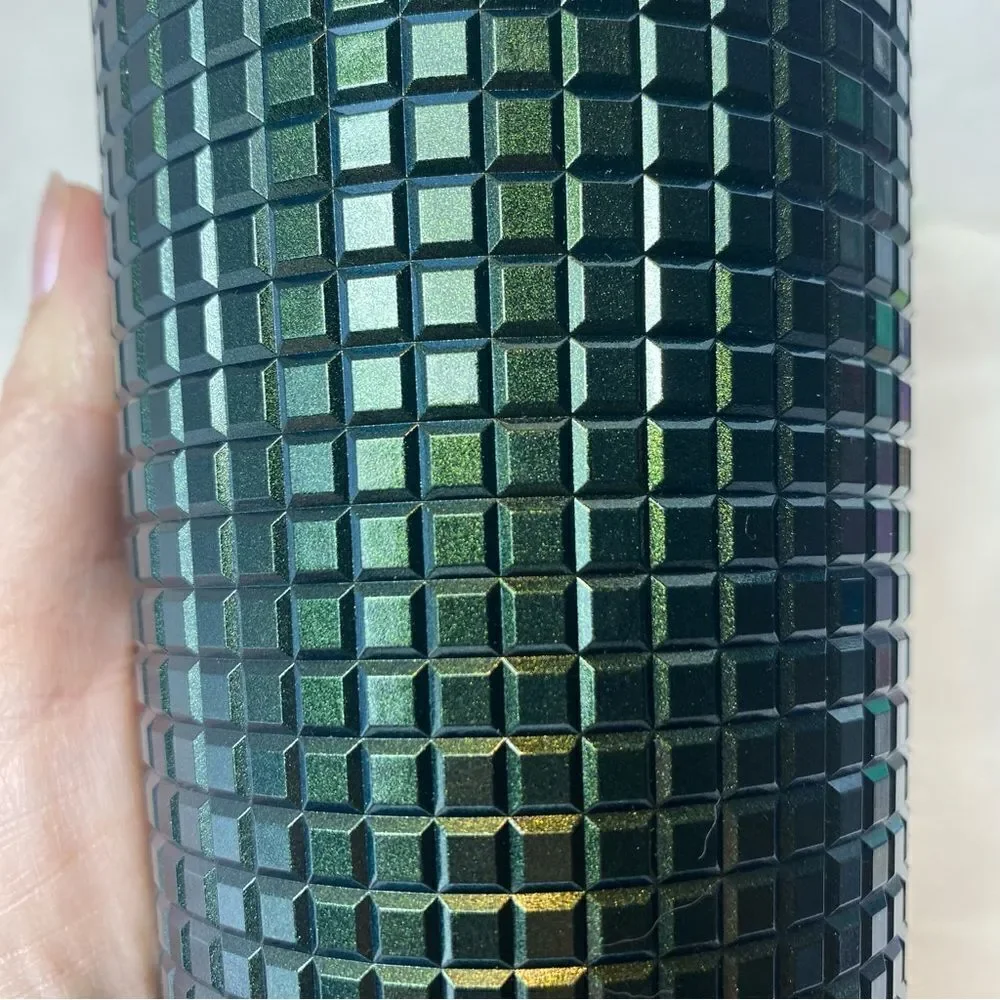 Starbucks Green Metallic Grid Holiday 2021 New W/Tags Tumbler